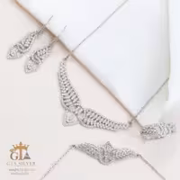 سرویس نقره زنجیری طرح بال فرشته با روکش رادیوم کد 12015