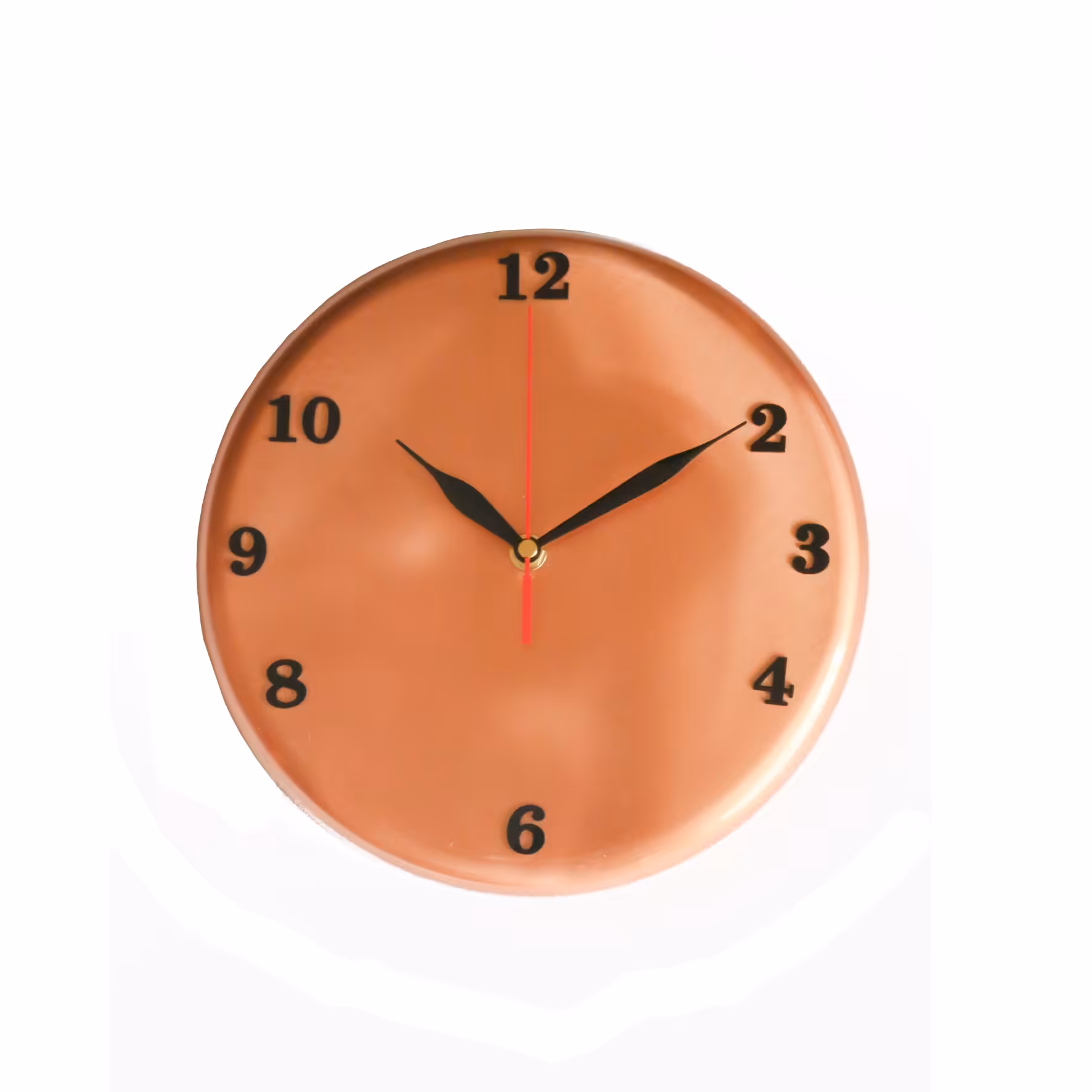 ساعت مسی گرد لبه دار 25 سانتی  دارای روکش 