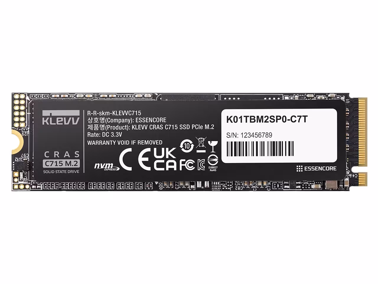 اس اس دی اینترنال M.2 NVMe 2280 کلوو مدل C715 ظرفیت 256 گیگابایتKLEVV CRAS C715 M.2 NVMe 2280 SSD 256GB