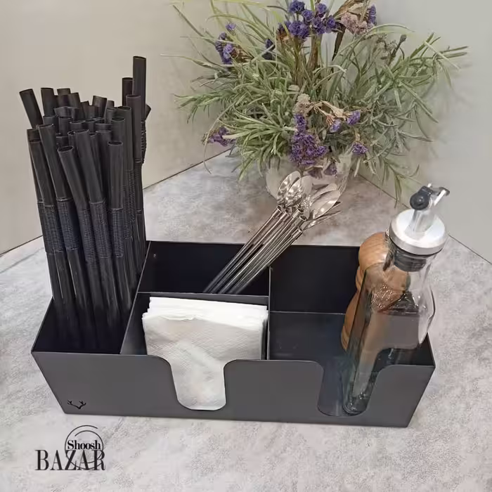 کدی بار یا نظم دهنده 4 خانه فلزی مشکی کافه ای