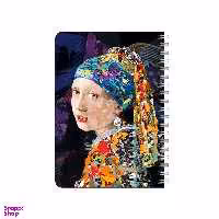 دفترچه یادداشت بامبیلیپ مدل چوبی طرح دختر گوش مروارید کلاژ کد 2792085