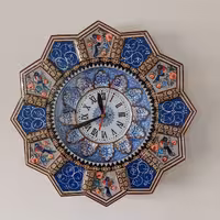 ساعت خاتم کاری شده با صفحه مینا کاری اندازه 37 سانتی متری( ارسال رایگان )