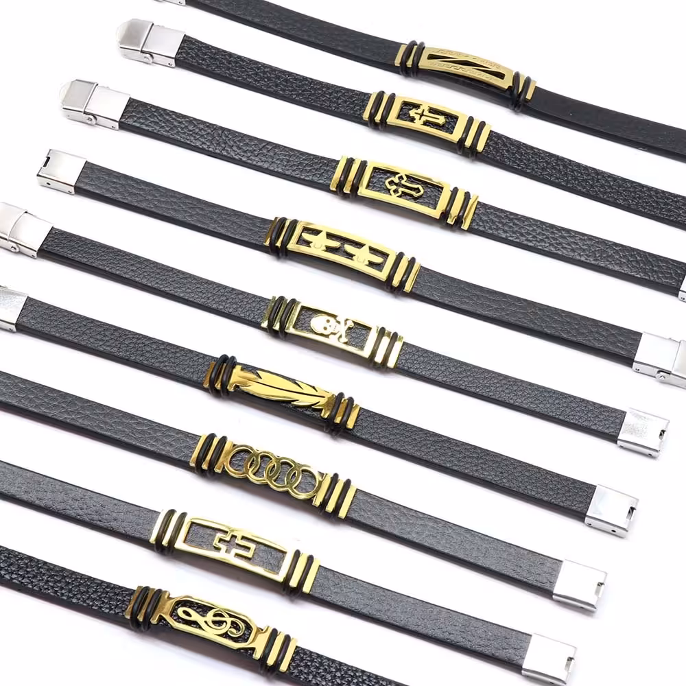 دستبند چرمی ارزان و خوش قیمت در چندین طرح 1520