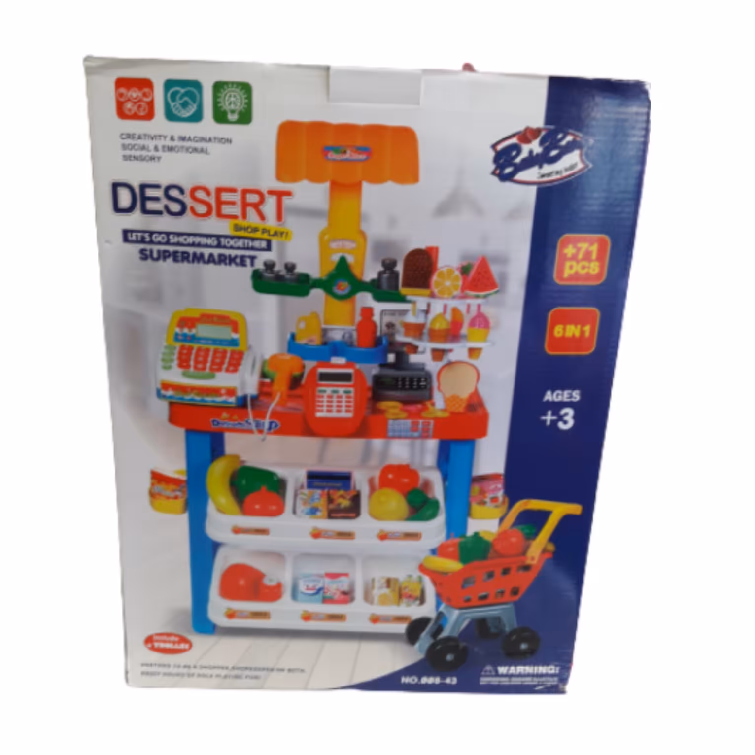 لوازم سوپرمارکت  فروشگاه با همه وسایل روی کارتن