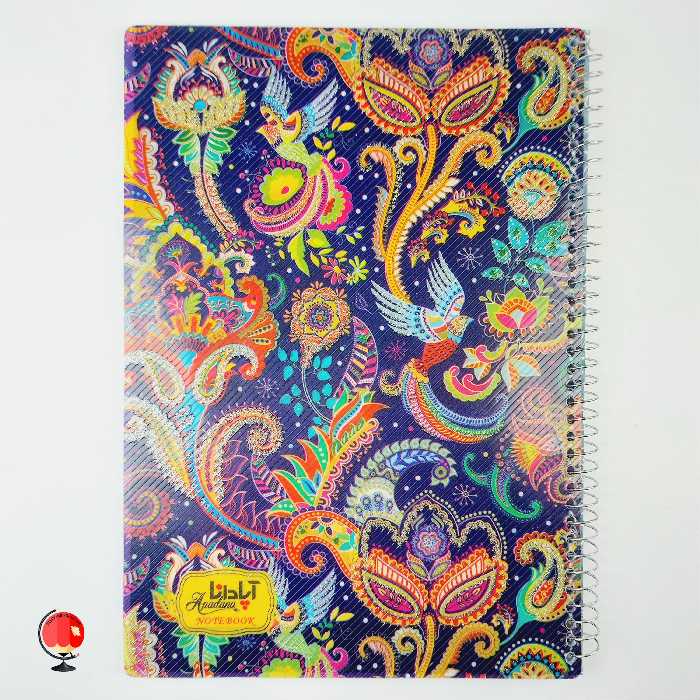 دفتر 50 برگ سیمی  اپادانا جلد طلقی طرح گل و پرنده رنگی کد32121