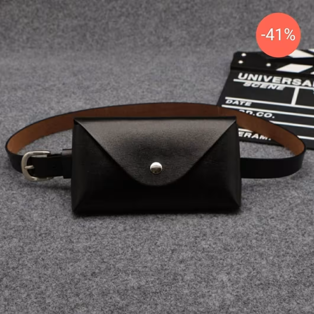 کیف کمری دست دوز چرم گاوی