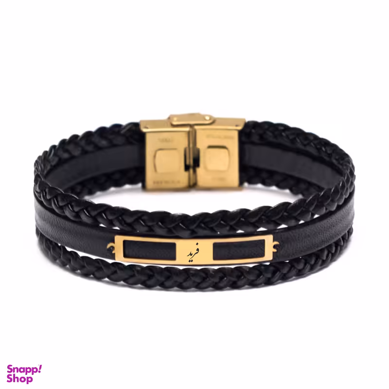 دستبند طلا 18 عیار مردانه لیردا مدل اسم فرید 1235