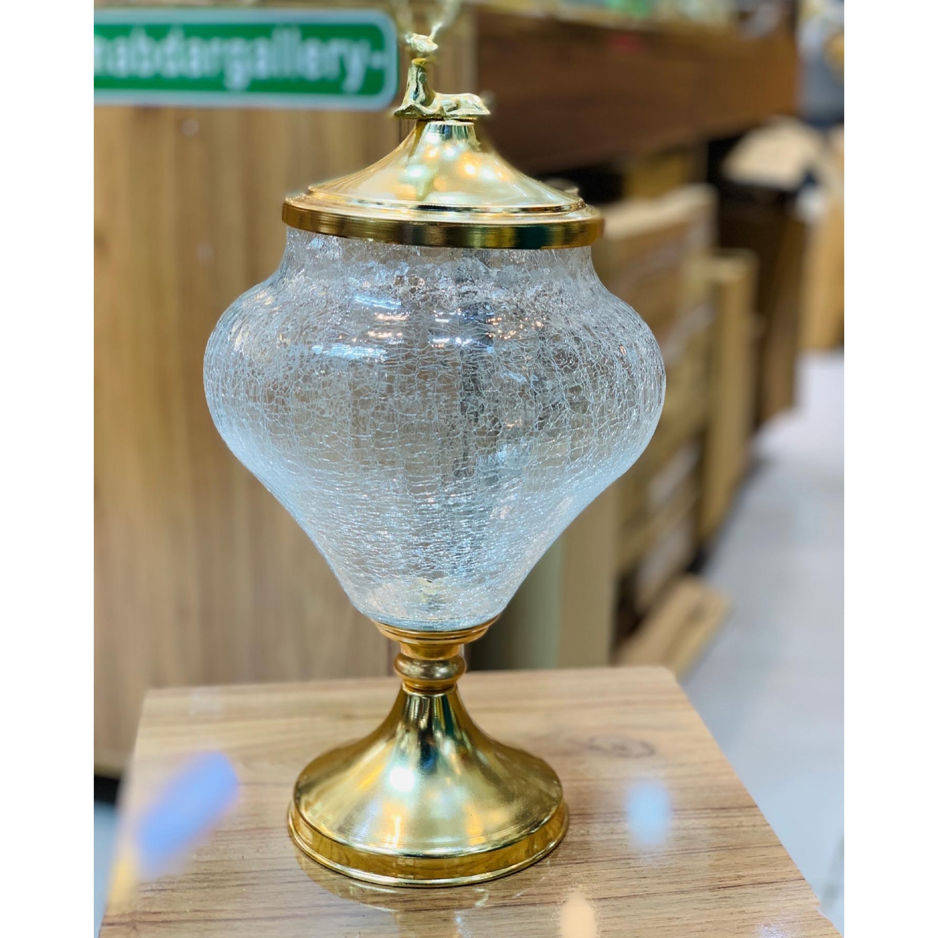 شکلات خوری کریستال طرح تَرَک رنگ طلایی