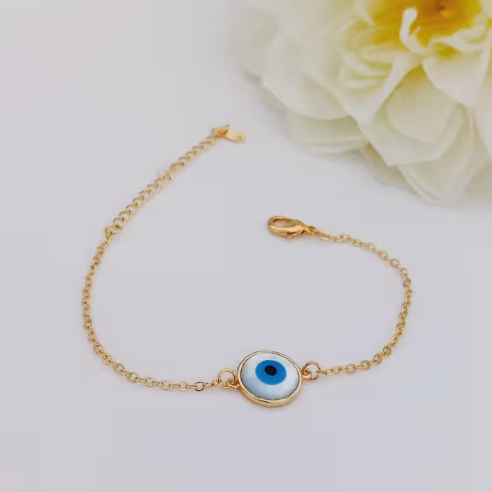 دستبند چشم کد9583 طرح طلا. استیل. آبکاری طلا. رنگ ثابت. ضدحساسیت 