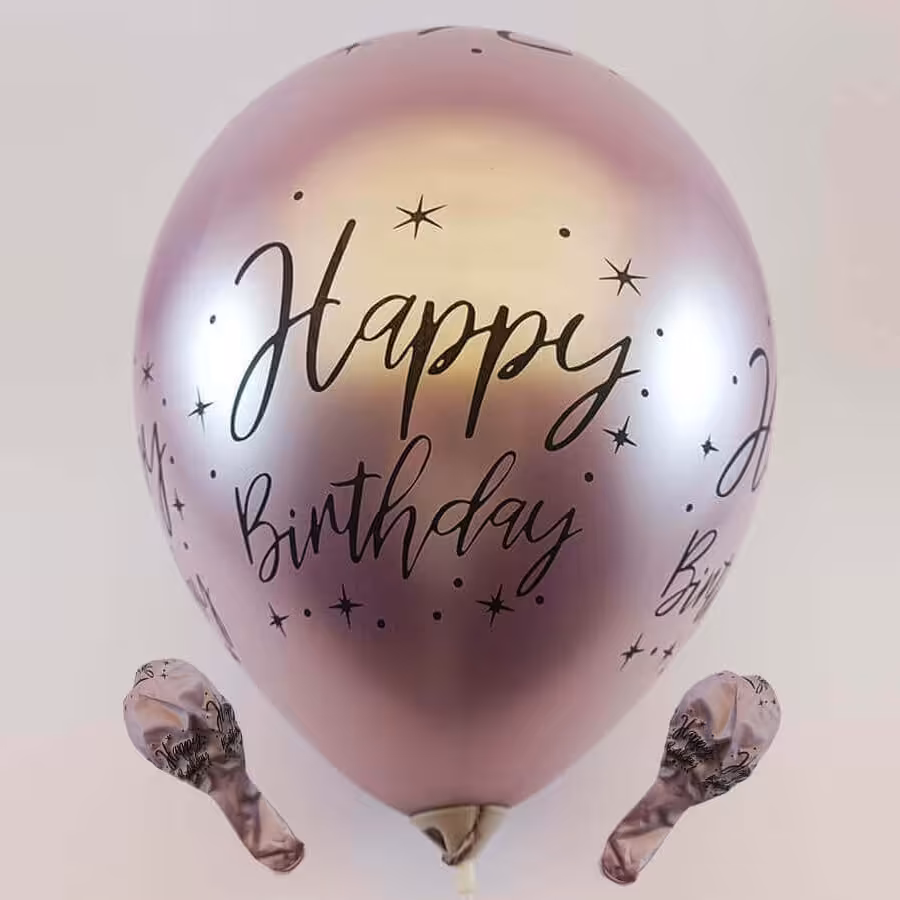 بادکنک صورتی یاسی کروم چاپدار  (12 اینچ) لاتکس باکیفیت