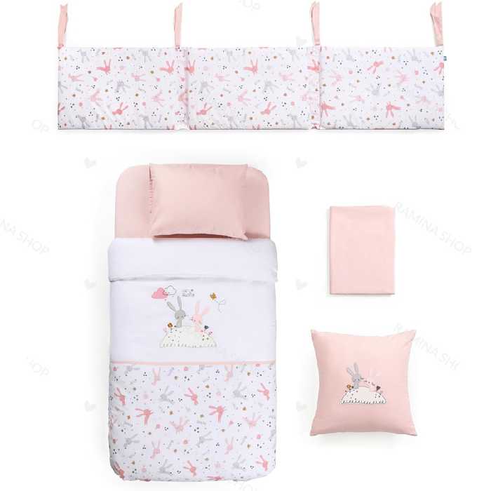 سرویس روتختی نوزادی دخترانه 7 تکه طرح خرگوش فونابیبی Funnababy