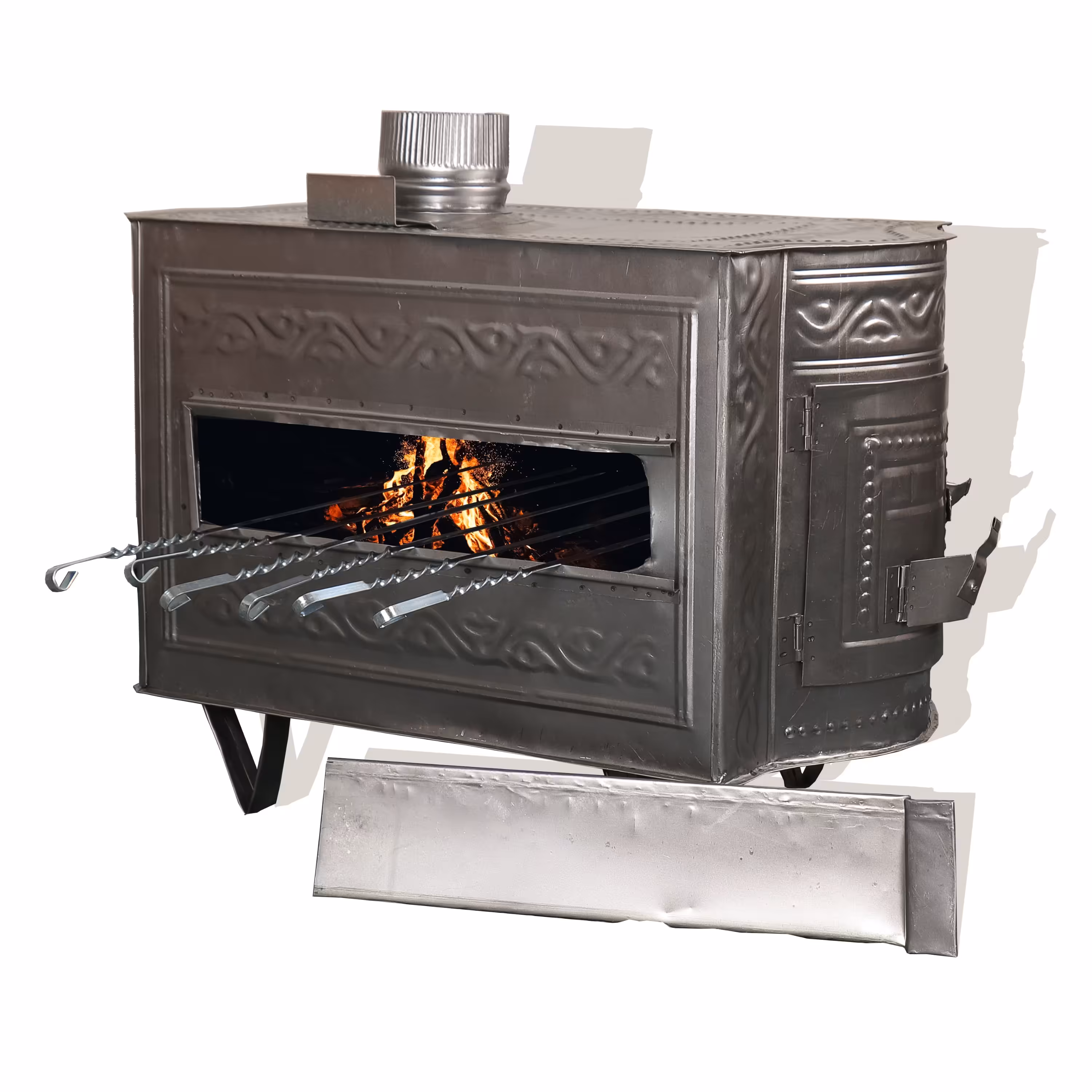 بخاری هیزمی دو منظوره طرح دار