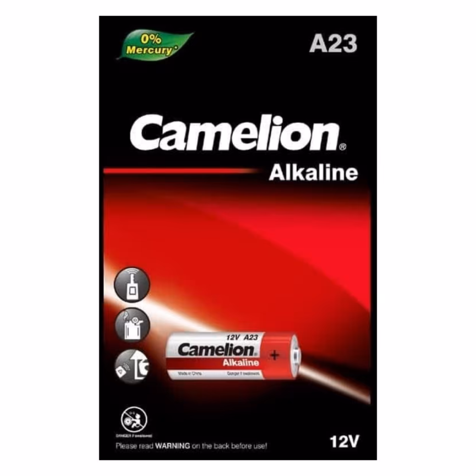 باتری ریموت دزدگیر A23 کملیون آلکالاین بسته یک عددی کارتی (عمده و خرده)