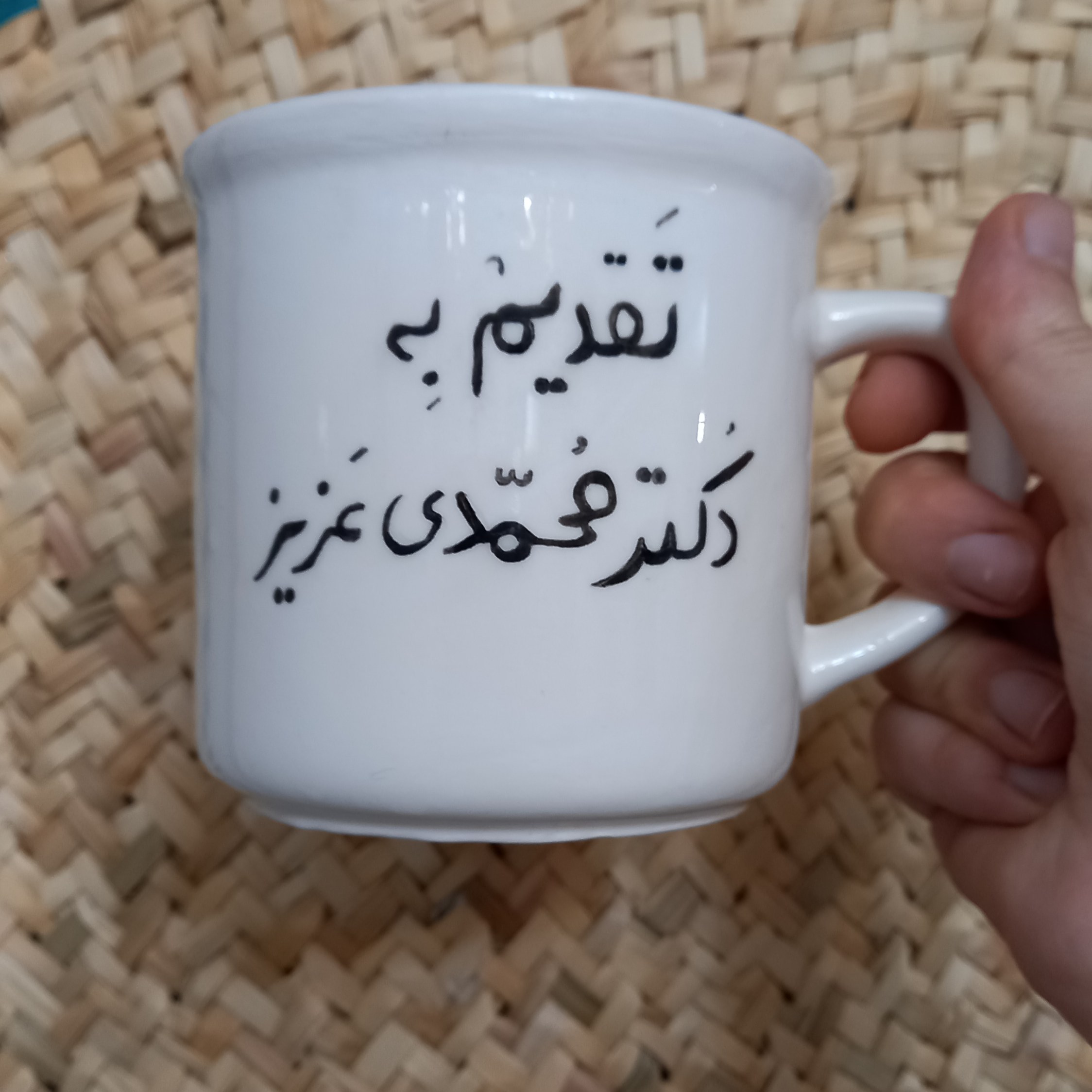 لیوان سرامیکی نقاشی شده با دست  آبرنگ ما