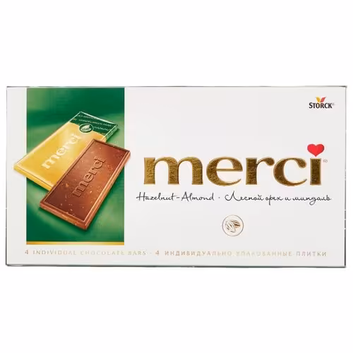 شکلات مرسی 100 گرمی فندق و بادام سبز