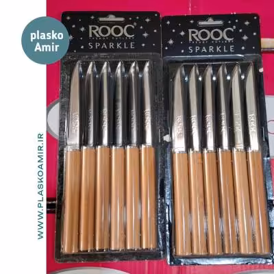 چاقو میوه خوری اسپیناس دسته چوبی 6 عددی وکیوم ROOC