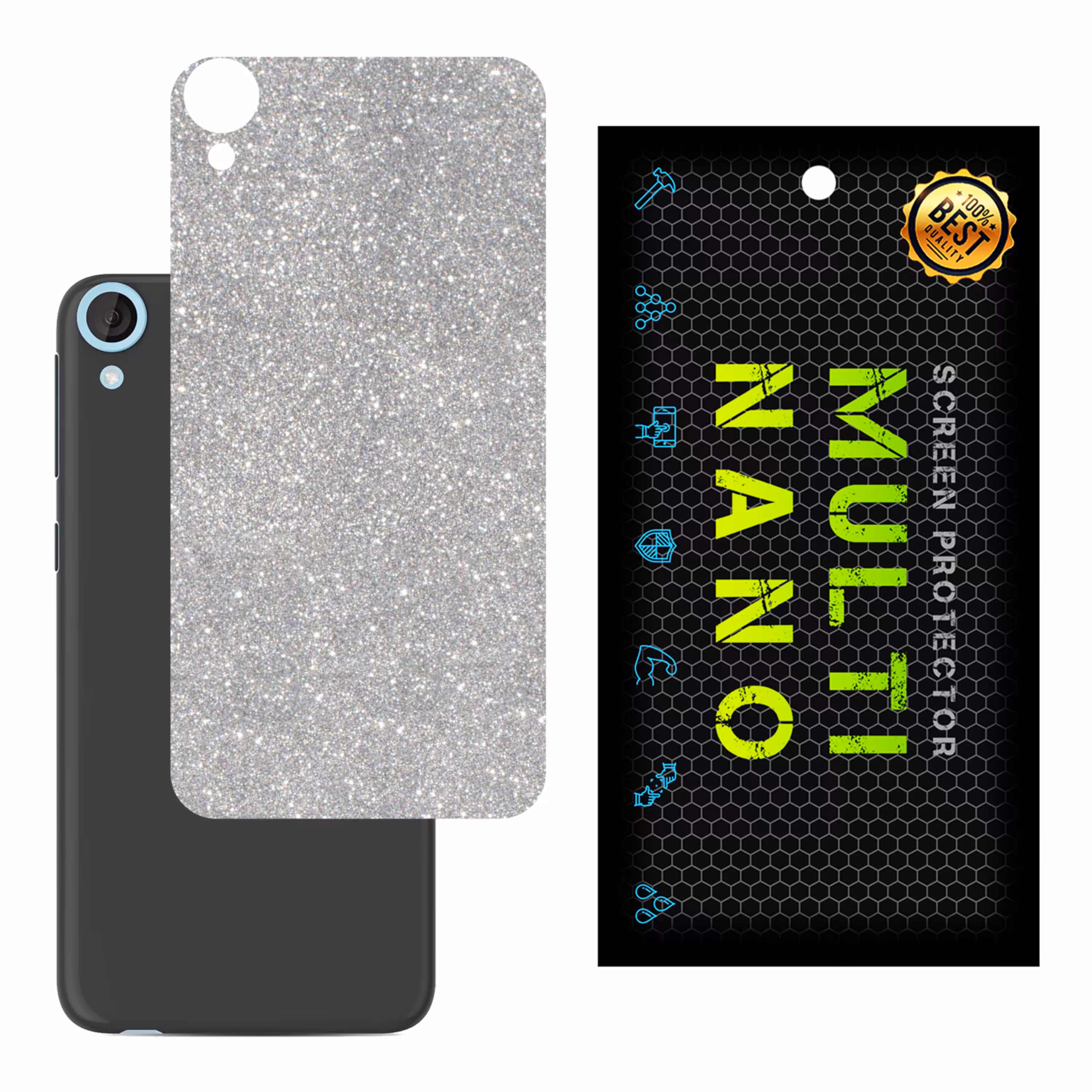 برچسب پوششی MultiNano مدل X-G1F-Silver برای پشت موبایل اچ تی سی Desire 820