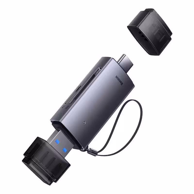 کارت خوان 2 سر باسئوس USB3 Type-C مدل Airgoy WKQX060113Baseus Airgoy WKQX060113 USB3.0 TYPE-C Card Reader