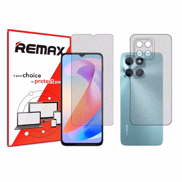 گلس صفحه نمایش و پشت گوشی آنر X6a مدل هیدروژلی مات برند ریمکس کد SS