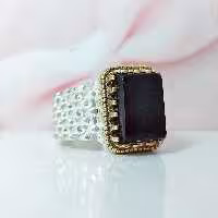 انگشتر رولکس مردانه عقیق سیاه 