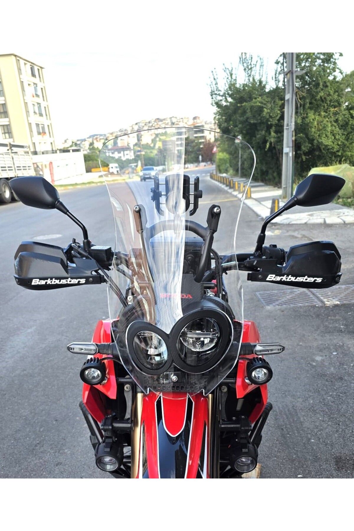 شیشه جلو موتورسیکلت HONDA CRF 250 RALLY SHIELD SSCREEN 2017 2025 مدل 56 سانتی متر رنگ شفاف 4MM MOTOCAM