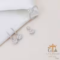 نیم ست نقره مدل فلاور تک با انگشتر عیار 925 کد 1665