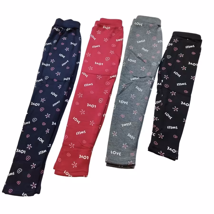 شلوار گرم راحتی دخترانه ساپورتی داخل خز مناسب 2 تا 8 سال سایز  55-60-65-70-75-80 در 4 رنگ