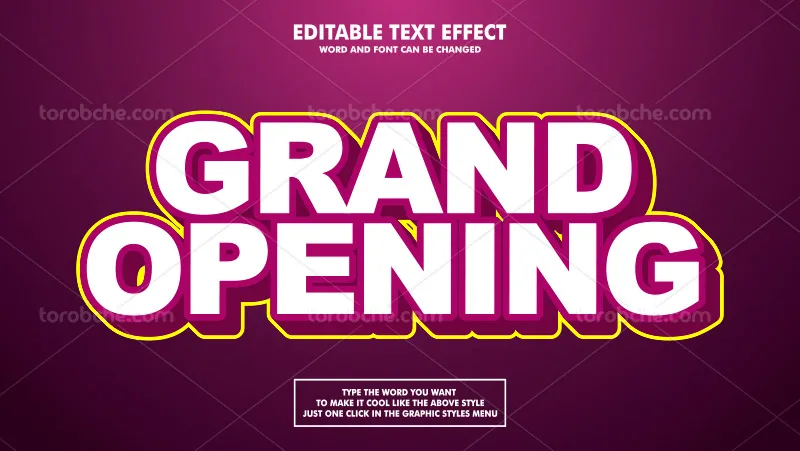 وکتور افکت متن بنفش و سفید | گرافیک با طعم تربچه