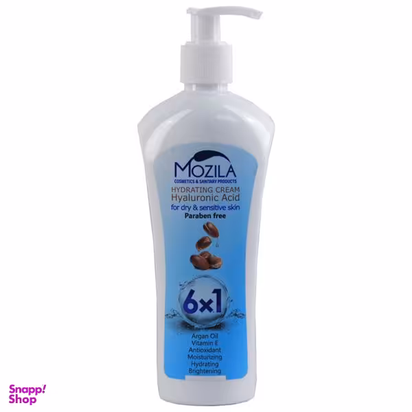 کرم آبرسان موزیلا مدل  هیالورونیک اسید و آرگان حجم 300 میلی لیتر