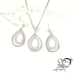 نیمست نقره طرح اشکی کد 9195