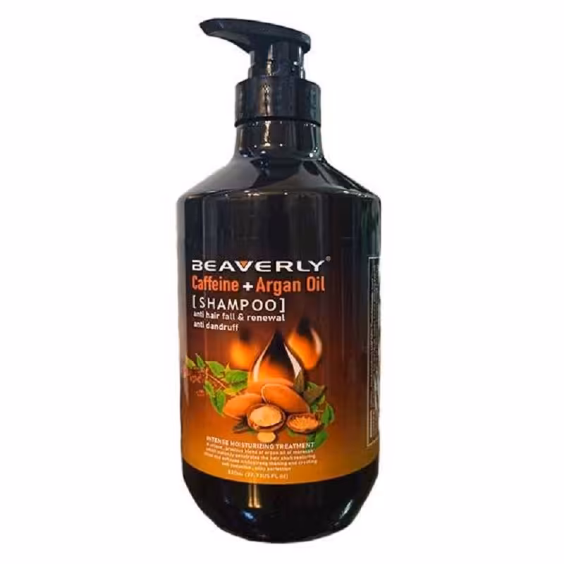 شامپو ضد ریزش مو روغن آرگان و کافئین برند بیورلی BEAVERLY