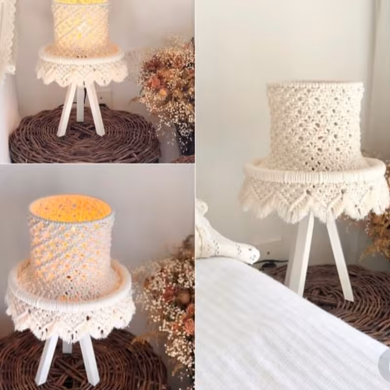 اباژور رومیزی مکرومه مدل بوهو فانتزی