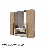کمد لباس 6 درب وسط آینه سایز 225*210*59 کد 9009