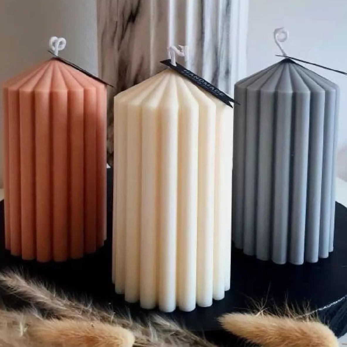 شمع استوانه شیار دار کله قندی ارتفاع 10