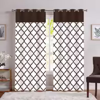 پرده پانچی رنگ قهوه ای SA-5961