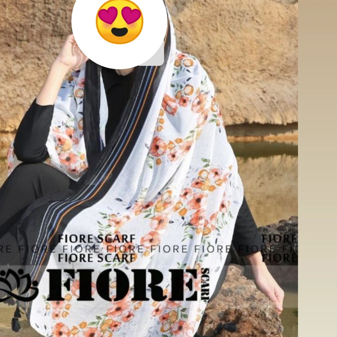 شال نخی زنانه طرح مزرعه سفید تابستانی