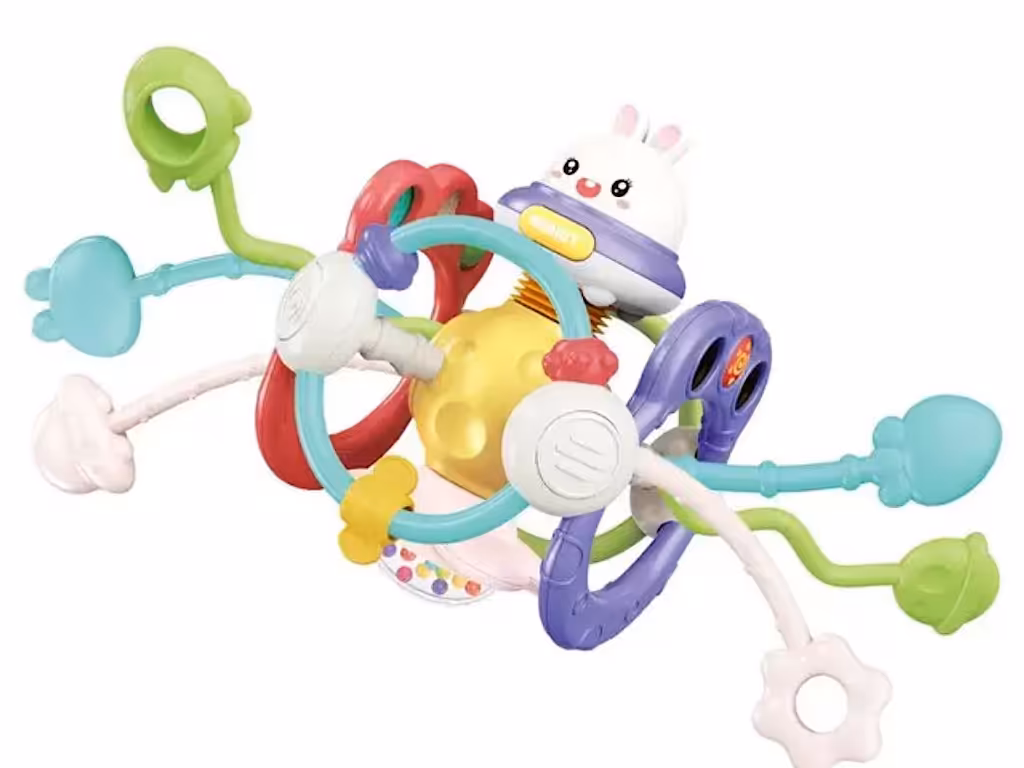 بیزی کیوب یا بیزی بال جغجغه ای دندانگیر پاپیت دار طرح خرگوش