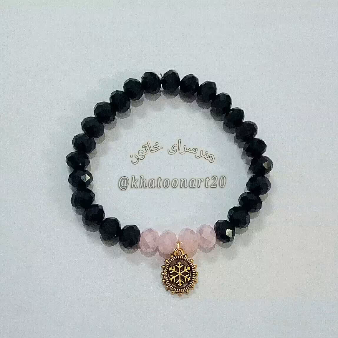 دستبند کریستالی دو رنگ