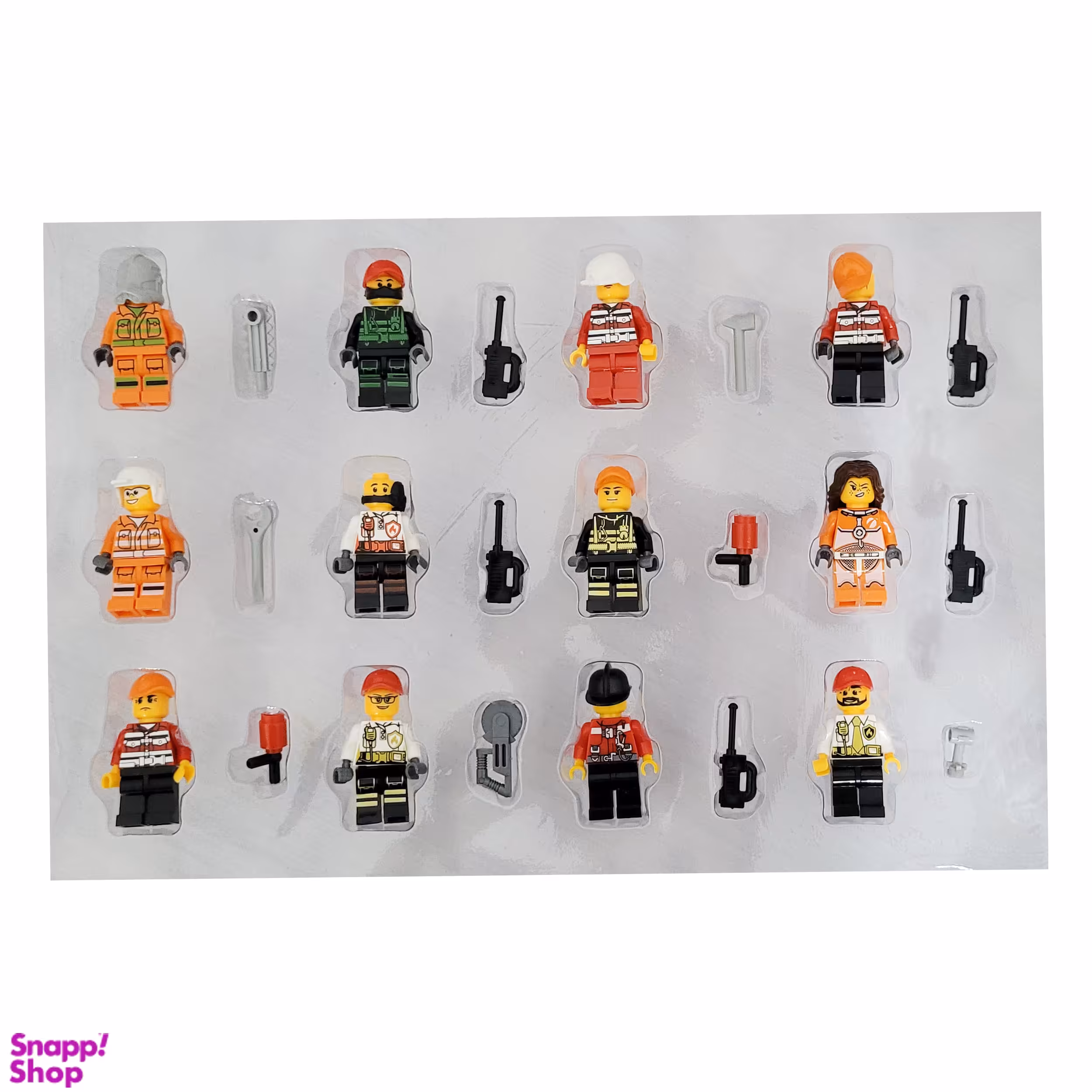 ساختنی مدل آدمک مینی فیگور آتشنشانی کد 8998 مجموعه 12 عددی