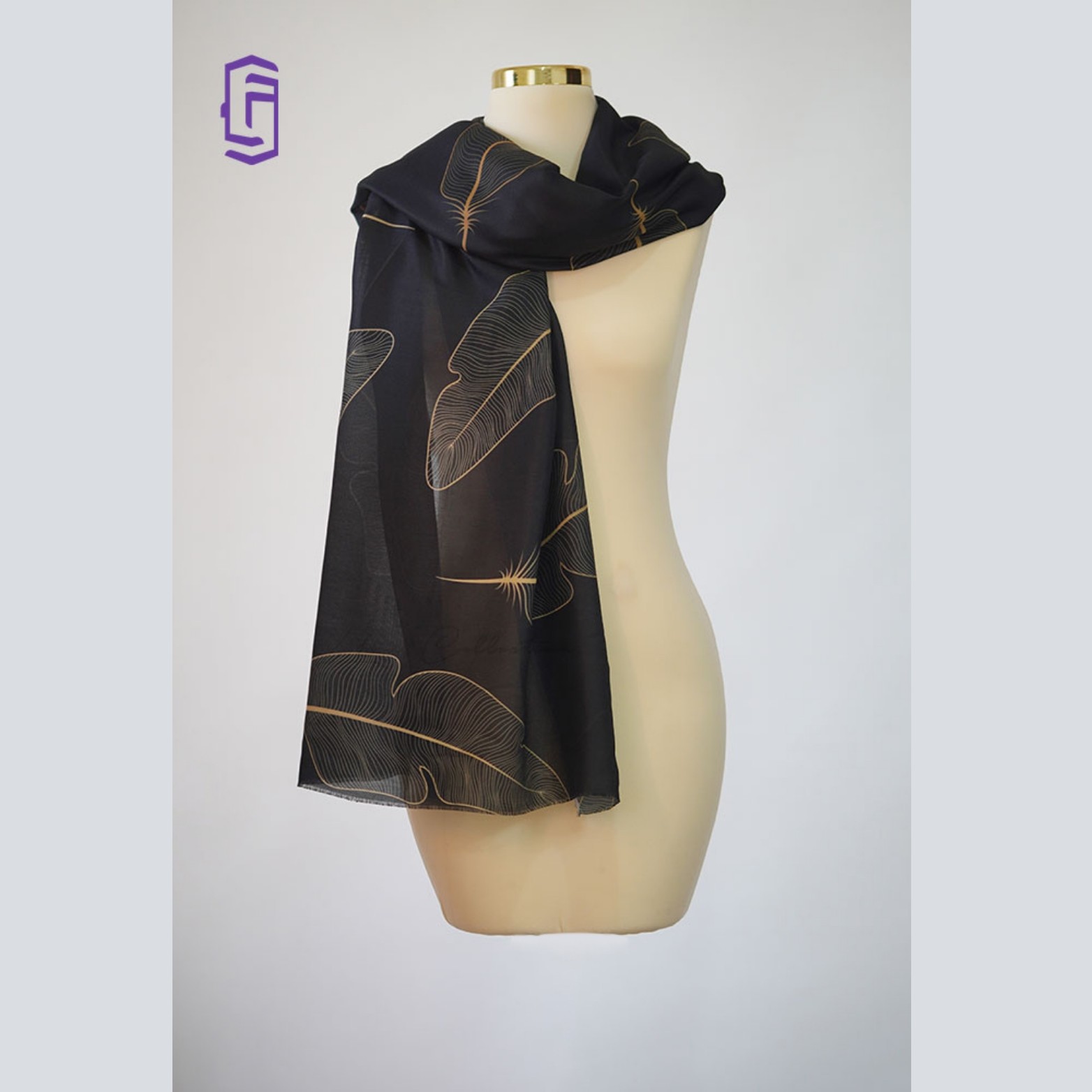 شال مشکی نخی کدS7542