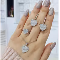 نیمست قلبی نقره925 اصل روکش اب طلاضمانتی (بدون زنجیر)