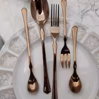 سرویس 6و12 نفره قاشق چنگال رزگلد