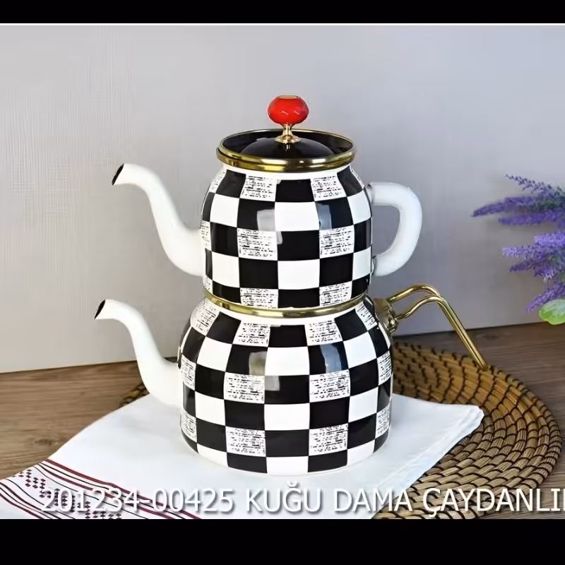 کتری قوری شطرنجی پاچی ترکیه طرح جدید