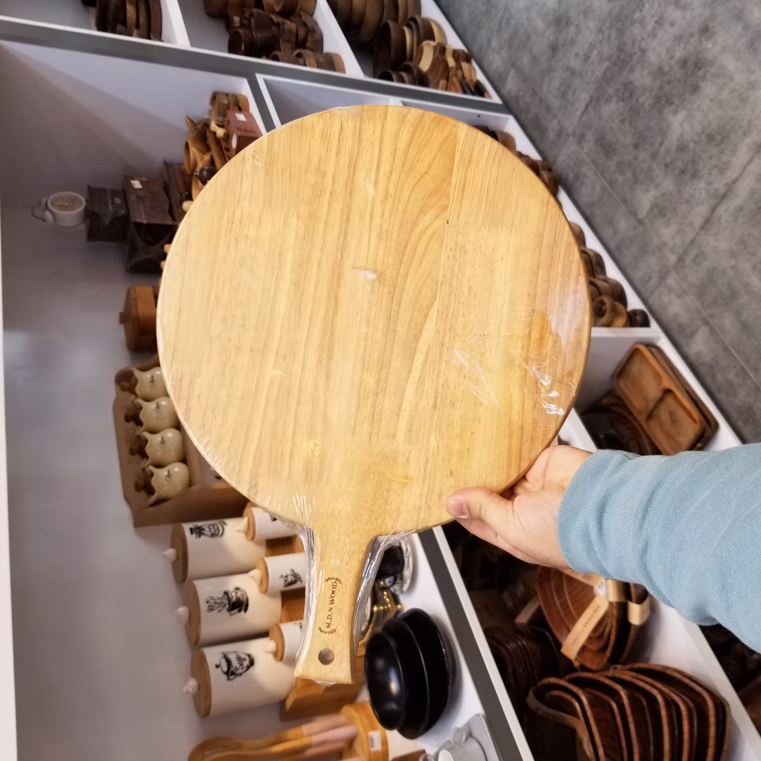 تخته پیتزا دسته دار بزرگ بامبو