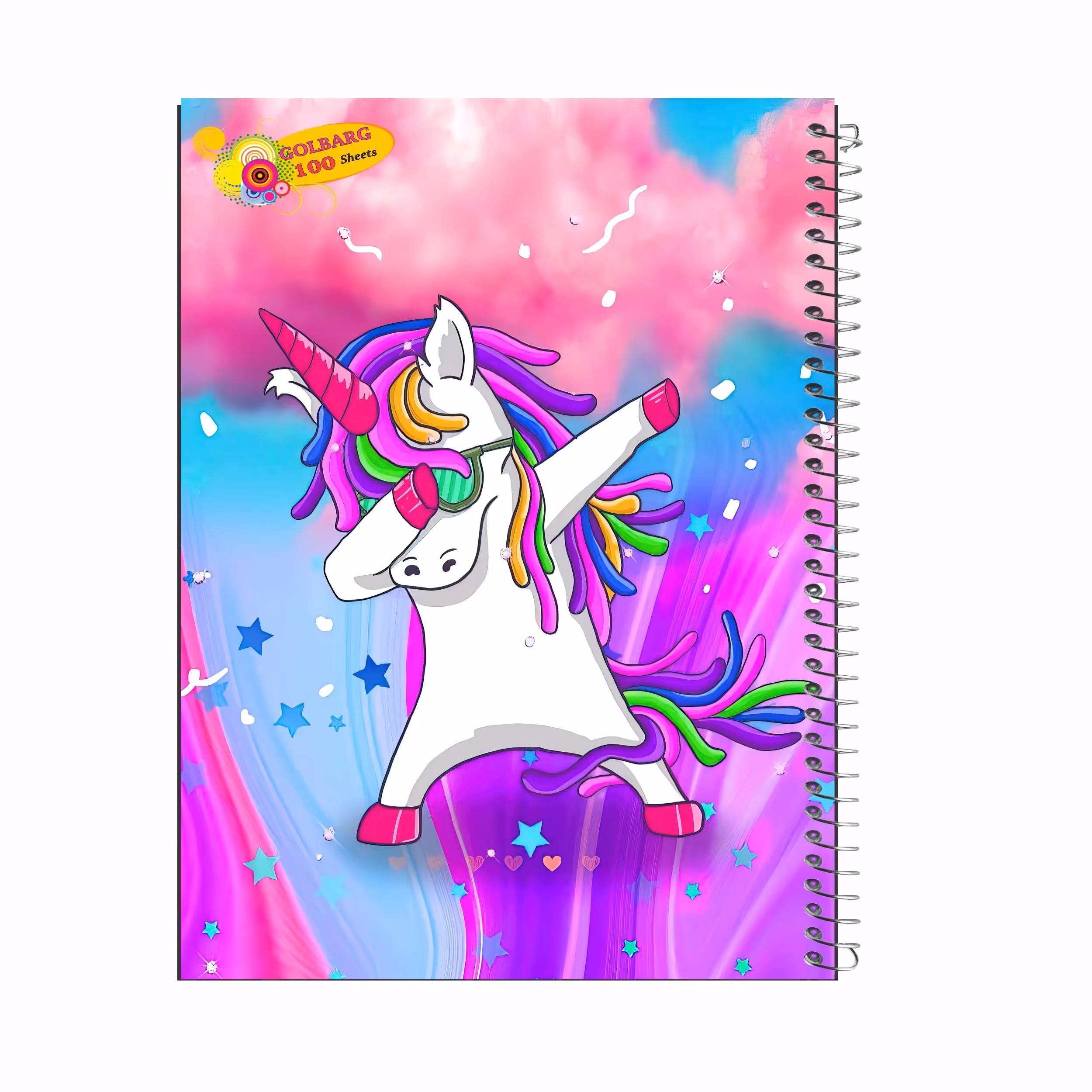 دفتر مشق 100 برگ طرح یونیکورن جلد گلاسه کد  755