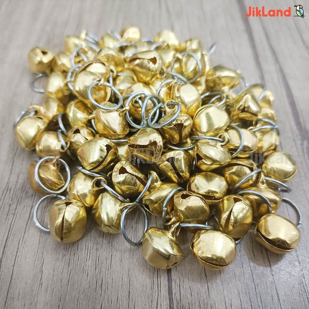 حلقه پا کبوتر زنگوله دار  بالغ سایز بزرگ طلایی (پابند کبوتر) بسته 10 عددی