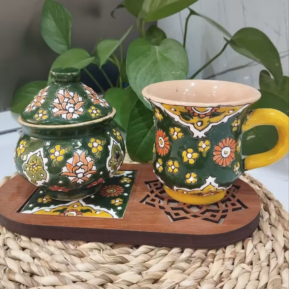 ست تک نفره میناکاری شده 