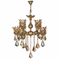 لوستر 8 شعله کلاسیک برنزی شاهان کد 6030 جنس برنز گارانتی 3 ساله 