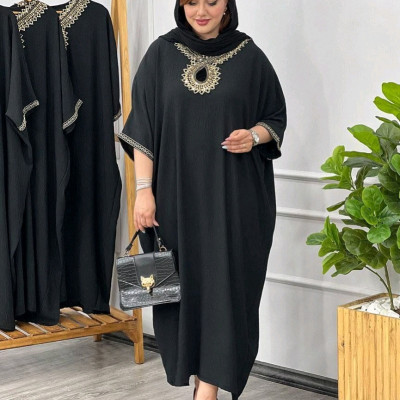مانتو عبایی ابروبادی کار شده مدل سیوان