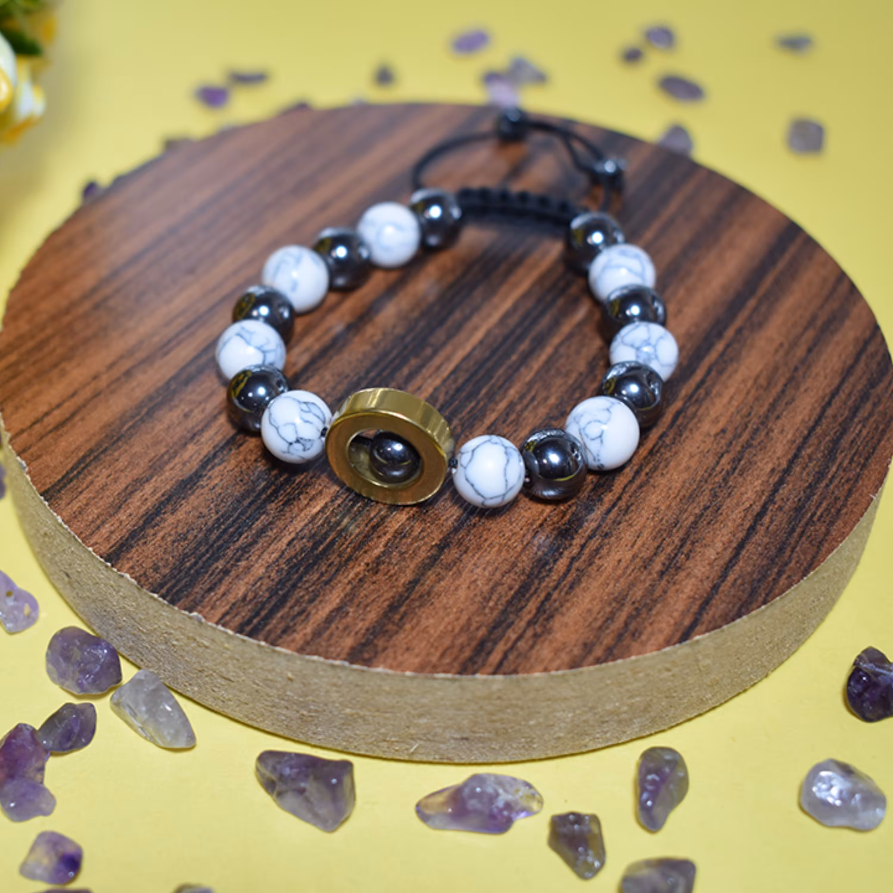 دستبند سنگ حدید و هائولیت😍